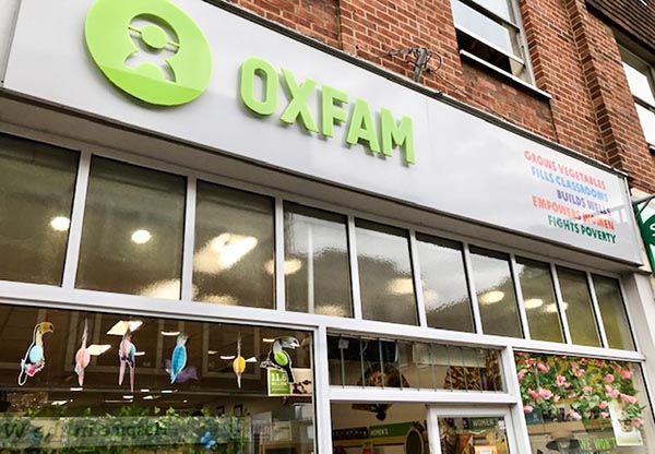 Oxfam Sevenoaks shop window