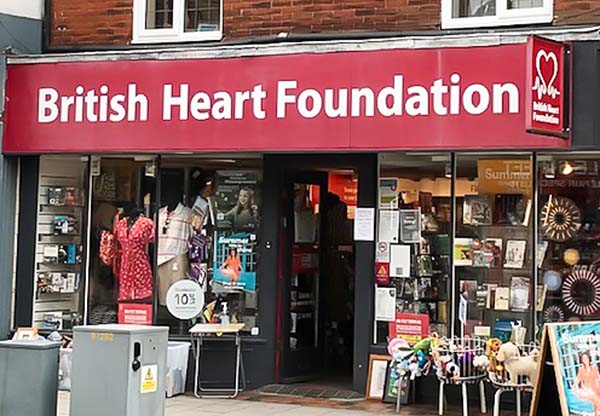 British Heart Fondation shop window